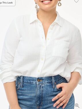 J. Crew Classic White Button-Front Women's Shirt